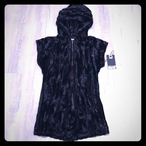Fun velvet hooded romper by AGAIN